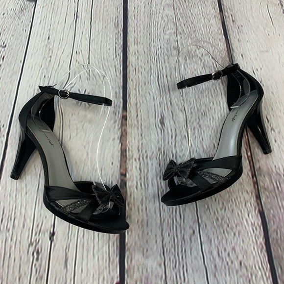 American Eagle Outfitters Shoes - American Eagle Black Open Toe Strappy Ankle Heels